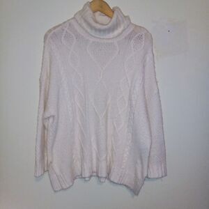 Aerie Wool Blend Cable Knit Turtleneck Sweater-Small-Oversized-Rory Gilmore